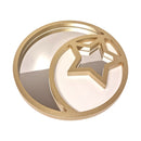 Wooden Round Star Mirrored Eid & Ramadan Food Serving Tray - Gold(757-14)