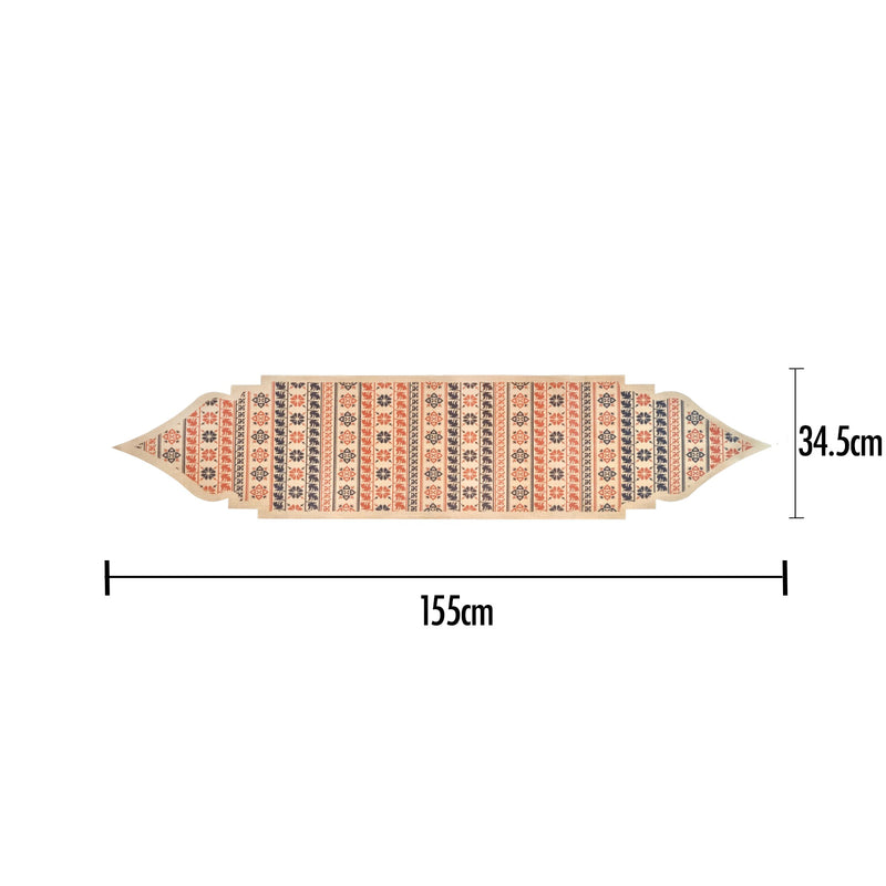 Palestine Embroidery Inspired Pattern Hessian Table Runner