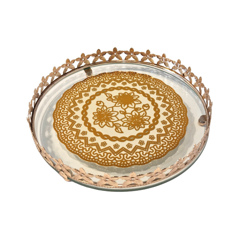 White Eid Mubarak Ornate Domed Lid Serving Dish (JC005)