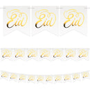 Metallic Gold Calligraphy Eid Paper Dovetail Triangle Bunting - 2 meters