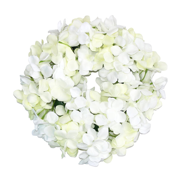 Artificial White Flower Wreath Hanging Decoration (36cm)