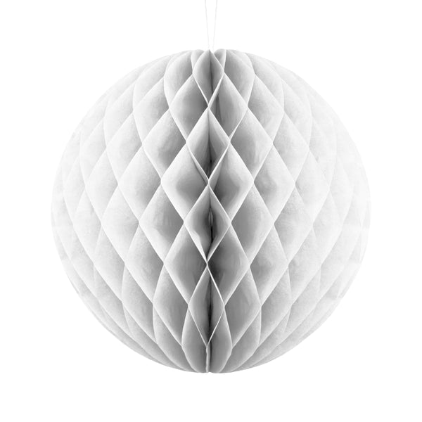 White Paper Hanging Honeycomb Sphere Balls Eid Party Decoration