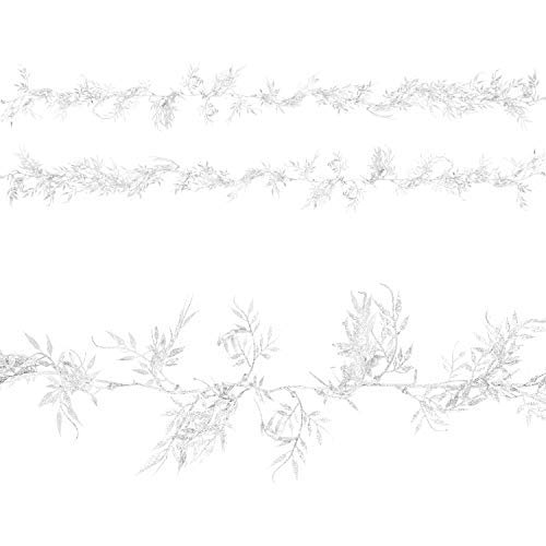 Twin Pack of 1.7m Glitter Leaf Garland Eid & Ramadan Decoration (White)