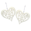 Pack of 2 White Glitter Hanging Hearts Eid & Ramadan Decoration