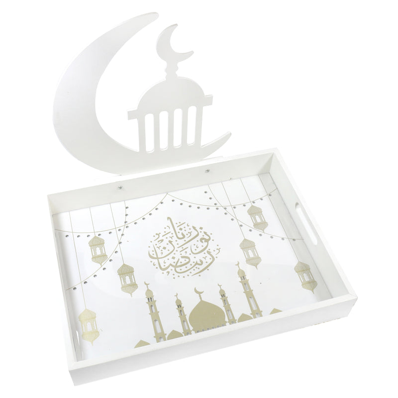 White Lantern Iftar Eid Serving Tray