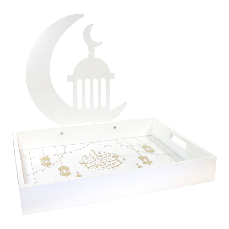 White Lantern Iftar Eid Serving Tray