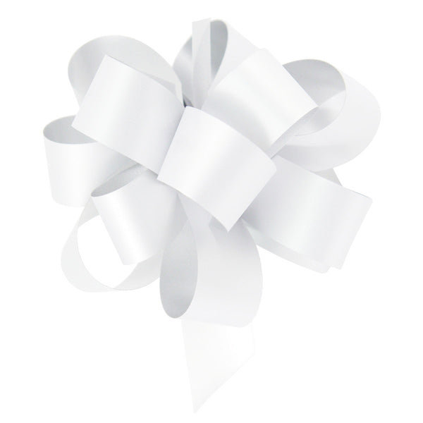 White Eid Gift Wrapping Pull Bow Ribbons (10 Pack)