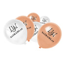 White & Rose Gold İyi Bayramlar Turkish Balloons (12 Pack)