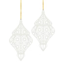 Set of 2 White Wooden Ramadan / Eid Lantern Hanging Decorations
