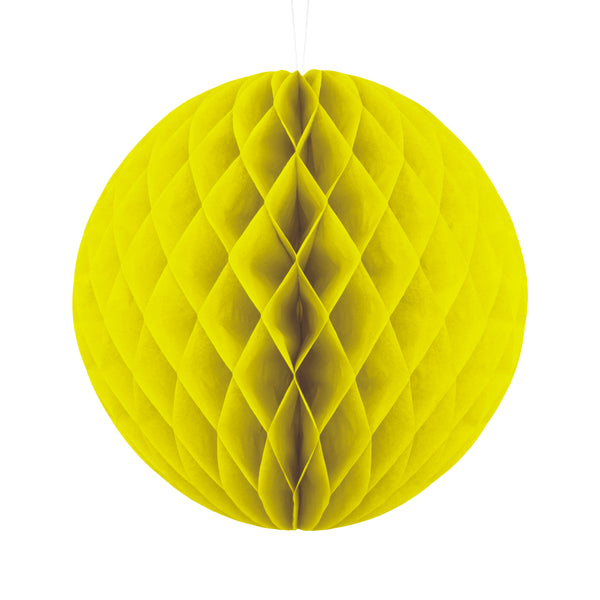 Yellow Paper Hanging Honeycomb Sphere Balls Eid Party Decoration