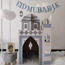 Blue Glitter Letter Eid Mubarak Hanging Bunting Decoration - 2 meters