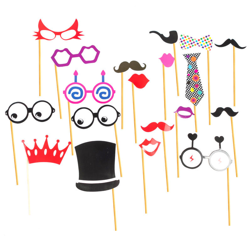 15pc Eid Party Assorted Selfie Set - Moustache & Glasses Set