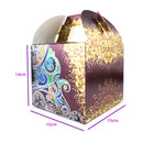 Eid Mubarak/Ramadan Gift & Treat Celebration Boxes - 12 Large Burgundy & Gold Henna Design