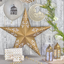 Pack of 2 Large Gold Paper Hanging Star Eid & Ramadan Decorations