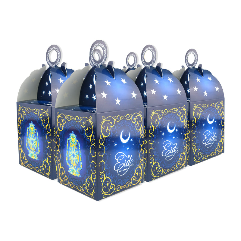 Eid Mubarak/Ramadan Gift & Treat Celebration Boxes - Moon & Star Blue 12