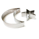 2pc XL (25cm) Crescent Moon & Star Cake / Pastry Dessert Cutter / Shaper Set
