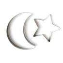 2pc XL (25cm) Crescent Moon & Star Cake / Pastry Dessert Cutter / Shaper Set