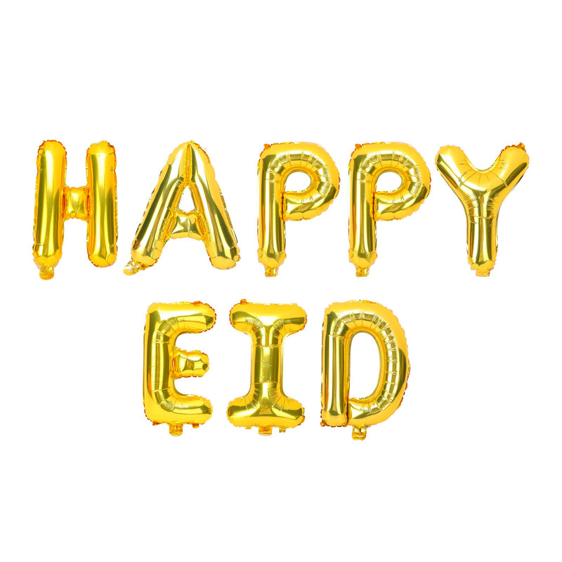 Gold 'Happy Eid' Foil Letter Balloons