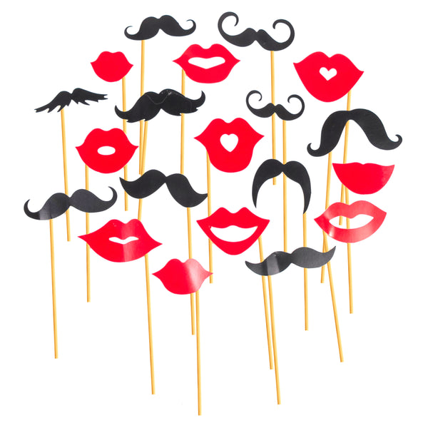 15pc Eid Party Assorted Selfie Set - Moustache & Lips Set