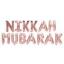 Rose Gold 'Nikkah Mubarak' Foil Letter Balloons