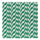 Green & White Metallic Stripe Paper Party Straws