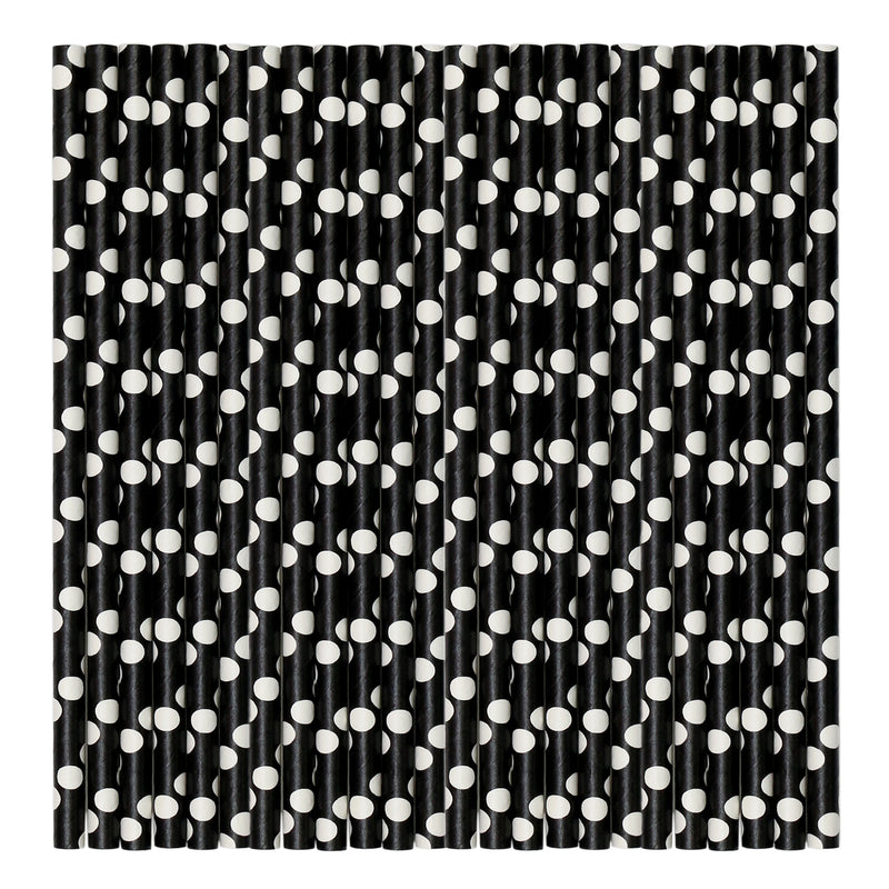 Black & White Pastel Paper Party Straws.