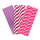 Fuchsia & Pink Paper Party Straws