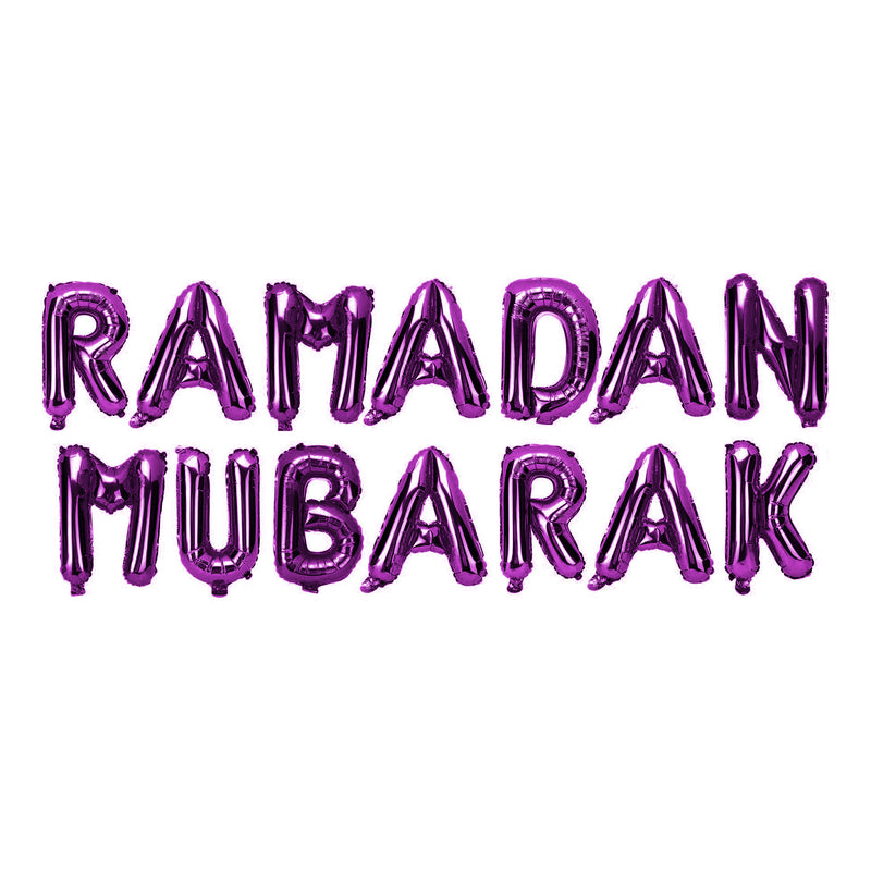 Cadburys Purple 'Ramadan Mubarak' Foil Letter Balloons