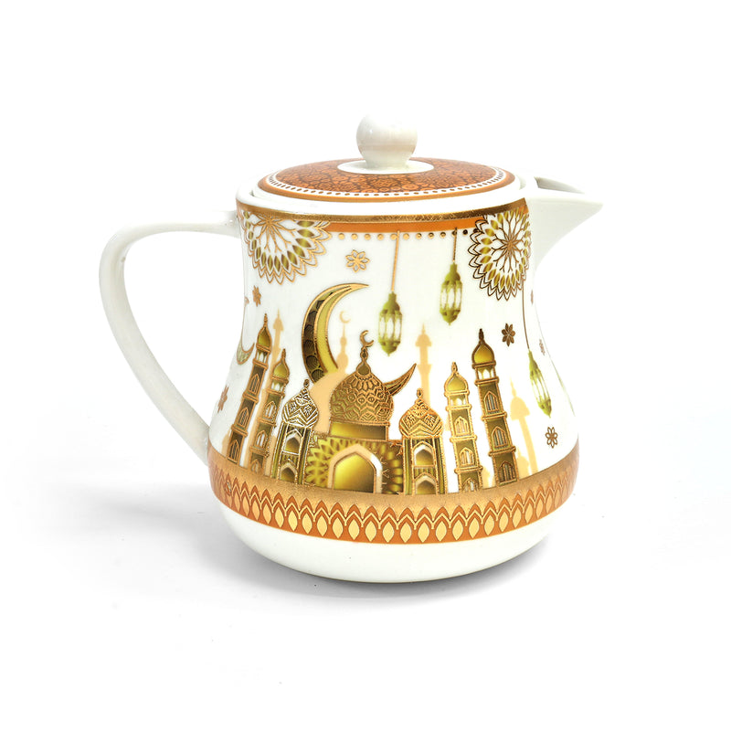 Ceramic Teapot With Gold Mosque, Moon & Lantern Detailing