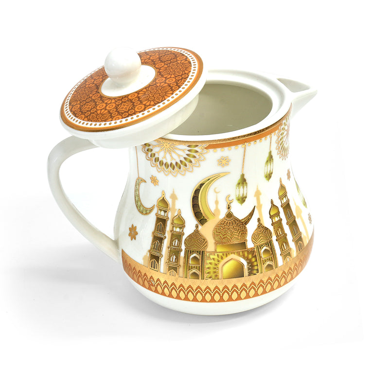 Ceramic Teapot With Gold Mosque, Moon & Lantern Detailing